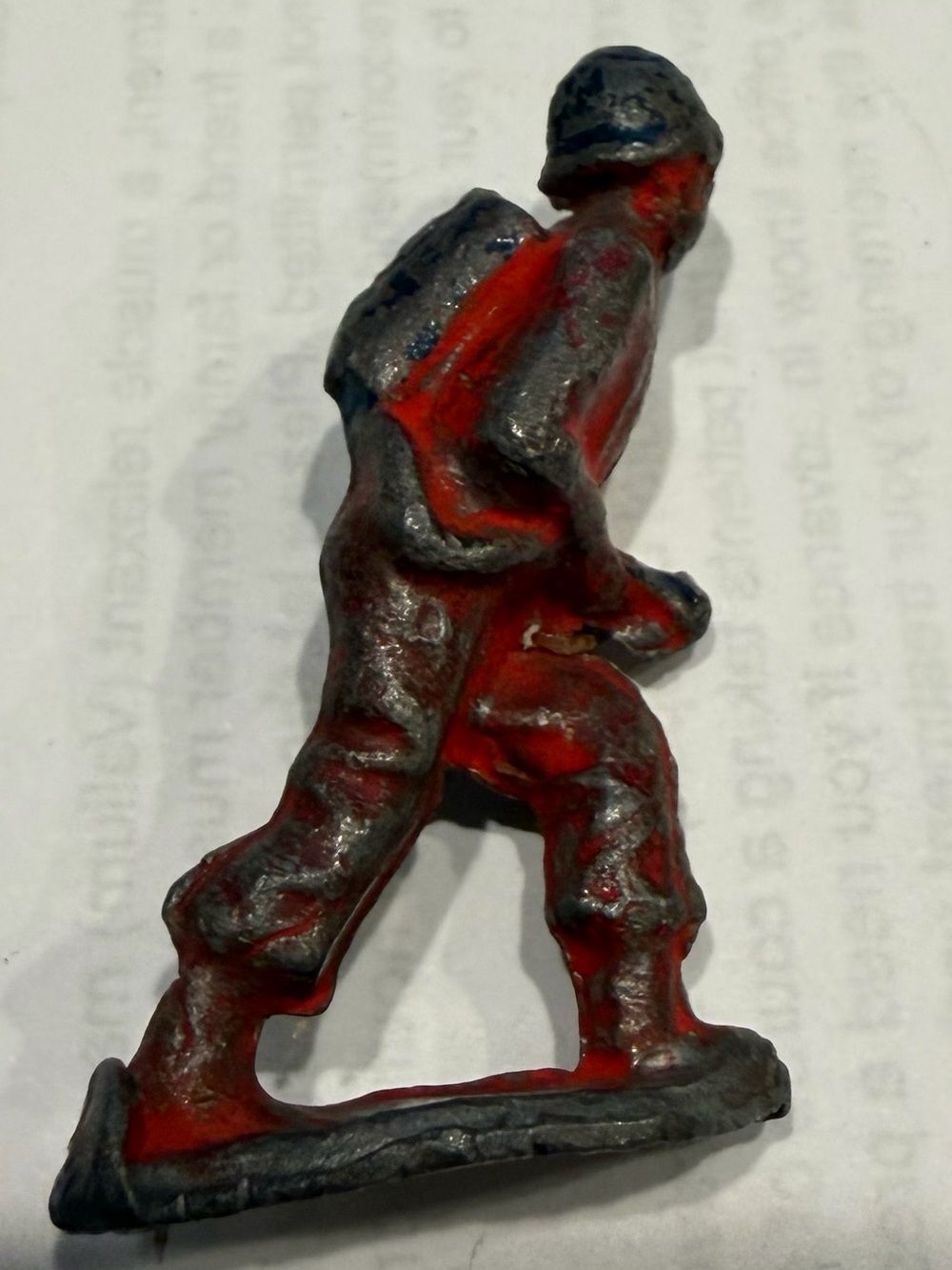 Antique Vintage Metal Toy Soldier Figure 1.75” Hand Painted Military Miniature